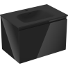 Mexen Orio meuble de salle de bain 70 cm avec lavabo Vela, 1 tiroir, noir brillant/noir mat - 91A10-07047-1-BF70-W23M71