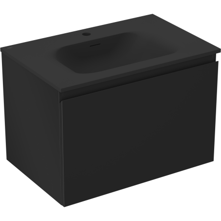 Mexen Orio meuble de salle de bain 70 cm avec lavabo Vela, 1 tiroir, noir mat - 91A10-07047-1-BF71-W23M71