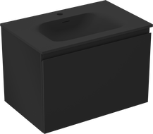 Mexen Orio meuble de salle de bain 70 cm avec lavabo Vela, 1 tiroir, noir mat - 91A10-07047-1-BF71-W23M71