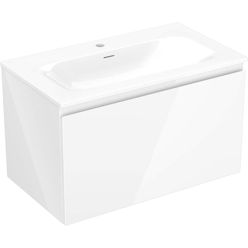 Mexen Orio meuble de salle de bains 80 cm avec lavabo Vela, 1 tiroir, blanc brillant - 91A10-08047-1-BF00-W23M00