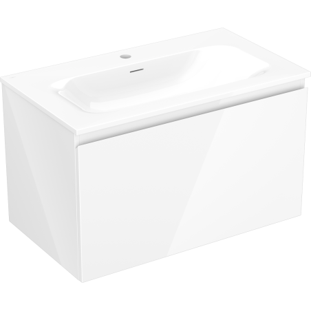 Mexen Orio meuble de salle de bain 80 cm avec lavabo Vela, 1 tiroir, blanc brillant - 91A10-08047-1-BF00-W23M00