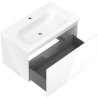 Mexen Orio meuble de salle de bains 80 cm avec lavabo Vela, 1 tiroir, blanc brillant - 91A10-08047-1-BF00-W23M00
