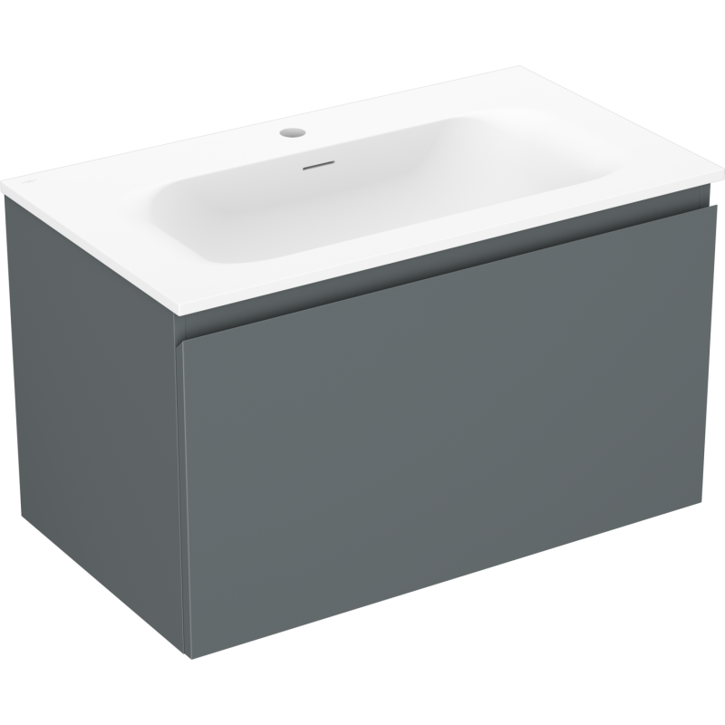 Mexen Orio meuble de salle de bain 80 cm avec lavabo Vela, 1 tiroir, graphite mat/blanc mat - 91A10-08047-1-BF66-W23M01