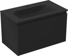Mexen Orio meuble de salle de bain 80 cm avec lavabo Vela, 1 tiroir, noir mat - 91A10-08047-1-BF71-W23M71