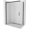 Mexen Omega cabine de douche coulissante 140 x 80 cm, transparent, noir - 825-140-080-70-00