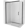 Mexen Omega cabine de douche coulissante 140 x 80 cm, transparente, noire - 825-140-080-70-00