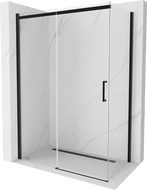Mexen Omega cabine de douche coulissante 140 x 80 cm, transparente, noire - 825-140-080-70-00