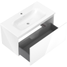 Mexen Orio meuble de salle de bain 90 cm avec lavabo Vela, 1 tiroir, blanc brillant - 91A10-09047-1-BF00-W23M00