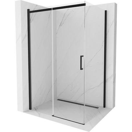 Mexen Omega cabine de douche coulissante 150 x 90 cm, transparente, noire - 825-150-090-70-00