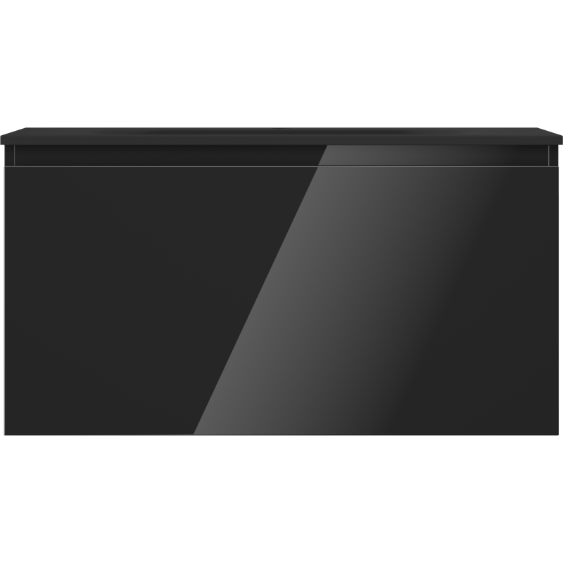 Mexen Orio meuble de salle de bains 90 cm avec lavabo Vela, 1 tiroir, noir brillant/noir mat - 91A10-09047-1-BF70-W23M71