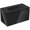 Mexen Orio meuble de salle de bain 90 cm avec lavabo Vela, 1 tiroir, noir brillant/noir mat - 91A10-09047-1-BF70-W23M71
