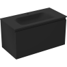 Mexen Orio armoire de salle de bain 90 cm avec lavabo Vela, 1 tiroir, noir mat - 91A10-09047-1-BF71-W23M71