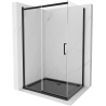 Mexen Omega cabine de douche coulissante 100 x 90 cm, transparent, noir + bac à douche plat, noir - 825-100-090-70-00-4070B