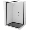 Mexen Omega cabine de douche coulissante 120 x 80 cm, transparente, noire + receveur Flat, noir - 825-120-080-70-00-4070B