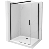 Cabine de douche coulissante Mexen Omega 100 x 70 cm, transparente, noire + receveur plat, blanc - 825-100-070-70-00-4010B