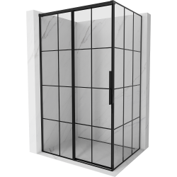 Mexen Rox cabine de douche coulissante gauche 95 x 110 cm, grille noire, noire - 8C2-095-110-70-77-L