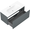Mexen Orio meuble de salle de bains 100 cm avec lavabo Vela, 1 tiroir, graphite mat/blanc mat - 91A10-10047-1-BF66-W23M01