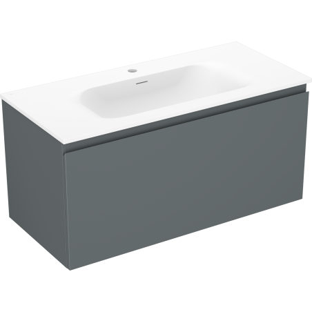 Mexen Orio meuble de salle de bains 100 cm avec lavabo Vela, 1 tiroir, graphite mat/blanc mat - 91A10-10047-1-BF66-W23M01