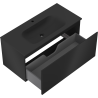 Mexen Orio meuble de salle de bain 100 cm avec lavabo Vela, 1 tiroir, noir mat - 91A10-10047-1-BF71-W23M71