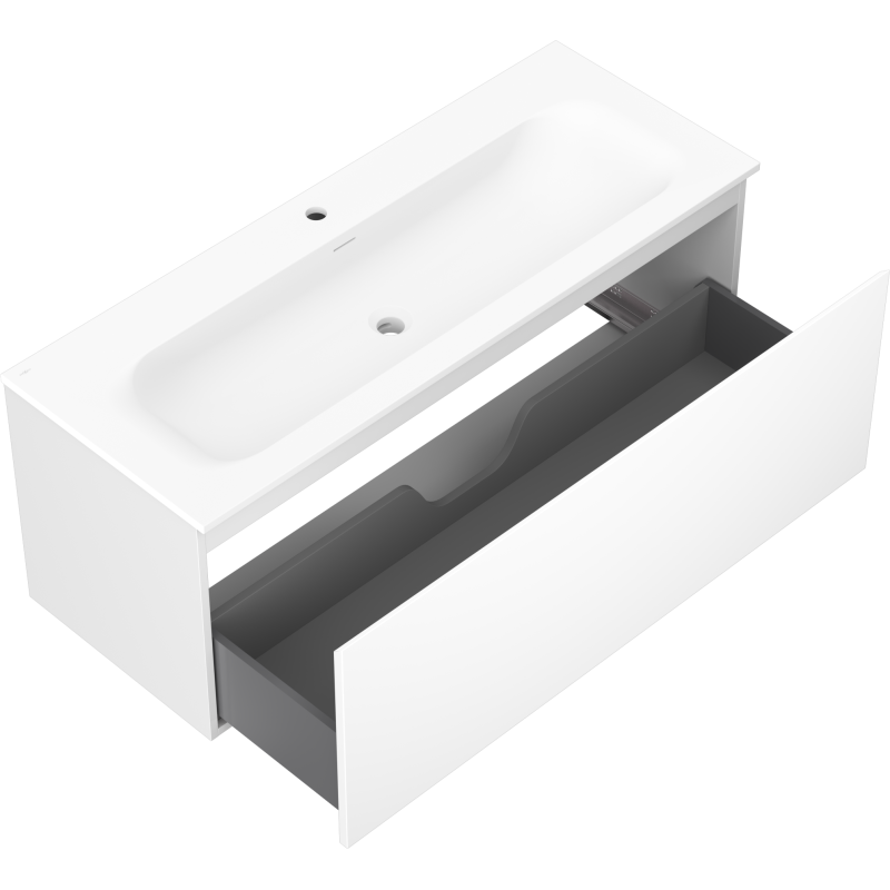 Mexen Orio meuble de salle de bain 120 cm avec lavabo Vela, 1 tiroir, blanc mat - 91A10-12047-1-BF01-W23M01