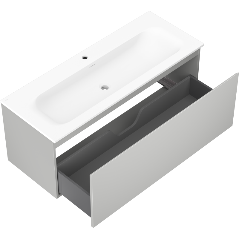 Mexen Orio armoire de salle de bain 120 cm avec lavabo Vela, 1 tiroir, gris mat/blanc mat - 91A10-12047-1-BF62-W23M01