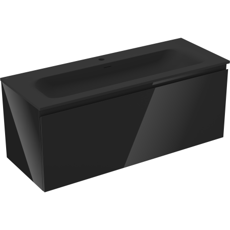 Mexen Orio meuble de salle de bains 120 cm avec lavabo Vela, 1 tiroir, noir brillant/noir mat - 91A10-12047-1-BF70-W23M71