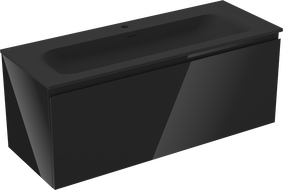 Mexen Orio meuble de salle de bain 120 cm avec lavabo Vela, 1 tiroir, noir brillant/noir mat - 91A10-12047-1-BF70-W23M71
