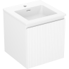 Mexen Rivel armoire de salle de bains 45 cm avec lavabo Otis, 1 tiroir, cannelée, blanc mat - 91A20-04547-1-BF01-W18M01