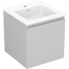 Mexen Rivel meuble de salle de bain 45 cm avec lavabo Otis, 1 tiroir, rainuré, gris mat/blanc mat - 91A20-04547-1-BF62-W18M01