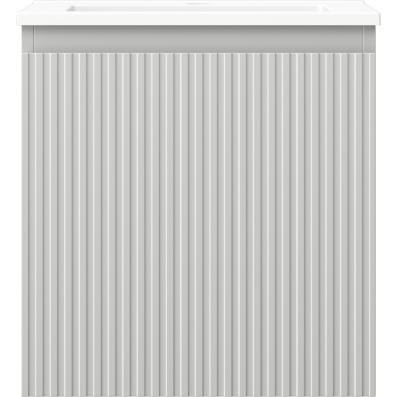 Mexen Rivel armoire de salle de bain 45 cm avec lavabo Otis, 1 tiroir, rainurée, gris mat/blanc mat - 91A20-04547-1-BF62-W18M01