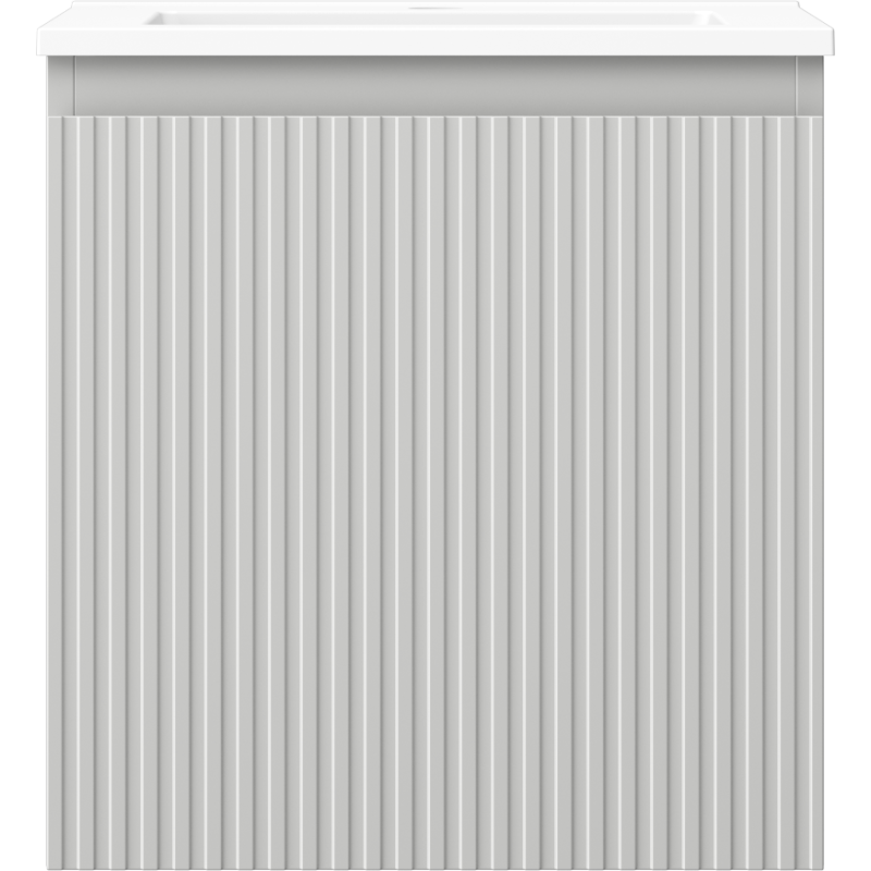 Mexen Rivel meuble de salle de bains 45 cm avec lavabo Otis, 1 tiroir, rainuré, gris mat/blanc mat - 91A20-04547-1-BF62-W18M01