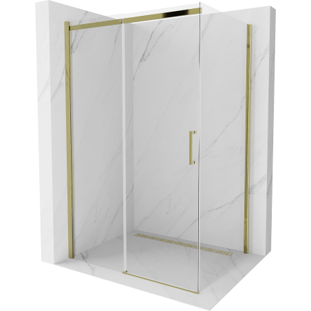 Mexen Omega cabine de douche coulissante 100 x 80 cm, transparent, dorée - 825-100-080-50-00