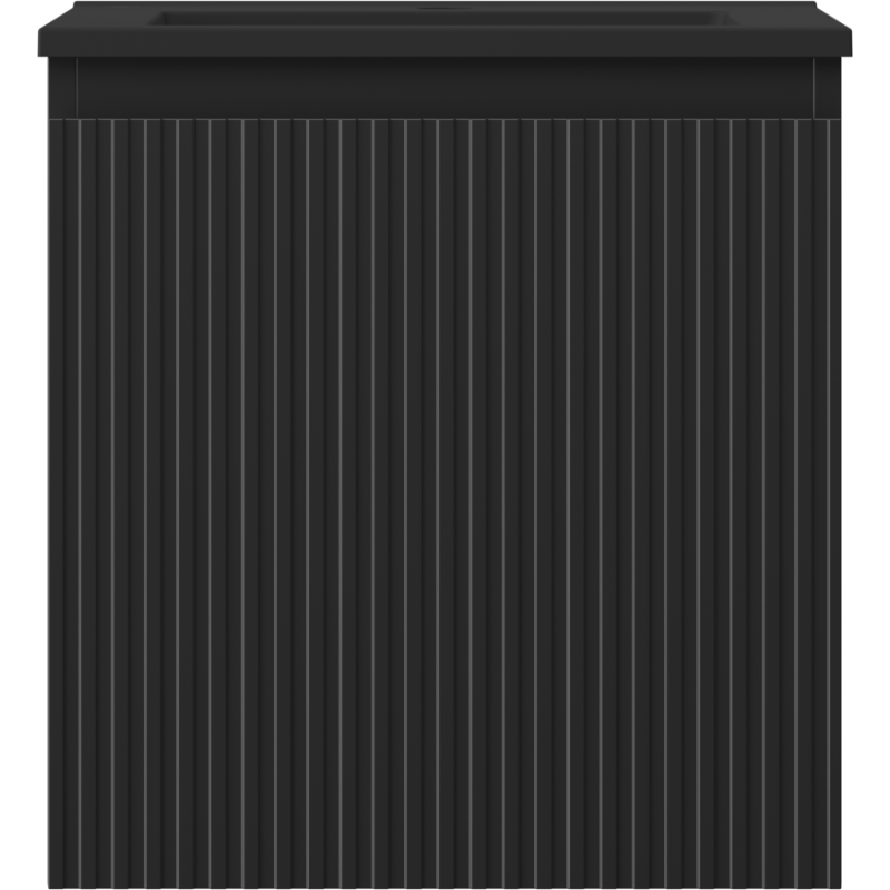 Mexen Rivel armoire de salle de bain 45 cm avec lavabo Otis, 1 tiroir, rainuré, noir mat - 91A20-04547-1-BF71-W18M71