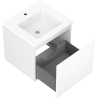 Mexen Rivel armoire de salle de bain 50 cm avec lavabo Otis, 1 tiroir, rainuré, blanc mat - 91A20-05047-1-BF01-W18M01
