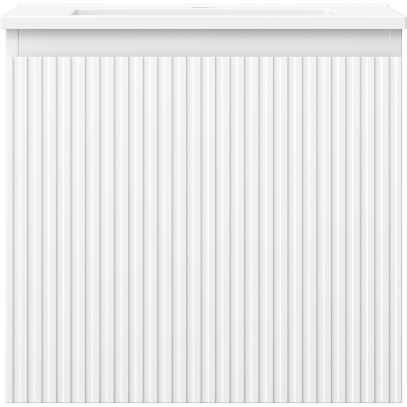 Mexen Rivel meuble de salle de bain 50 cm avec lavabo Otis, 1 tiroir, rainuré, blanc mat - 91A20-05047-1-BF01-W18M01