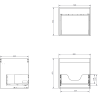 Mexen Rivel armoire de salle de bain 50 cm avec lavabo Otis, 1 tiroir, rainuré, blanc mat - 91A20-05047-1-BF01-W18M01
