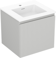 Mexen Rivel armoire de salle de bain 50 cm avec lavabo Otis, 1 tiroir, rainuré, gris mat/blanc mat - 91A20-05047-1-BF62-W18M01