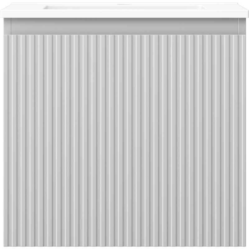 Mexen Rivel armoire de salle de bain 50 cm avec lavabo Otis, 1 tiroir, rainuré, gris mat/blanc mat - 91A20-05047-1-BF62-W18M01