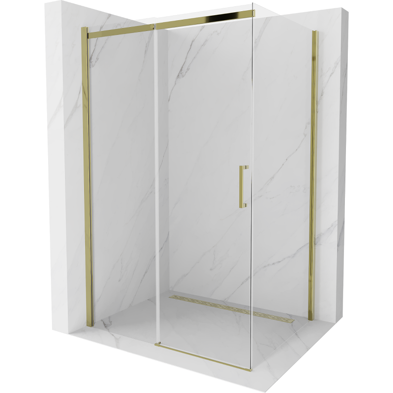 Cabine de douche coulissante Mexen Omega 110 x 100 cm, transparent, dorée - 825-110-100-50-00