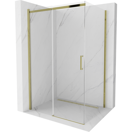 Cabine de douche coulissante Mexen Omega 110 x 100 cm, transparent, dorée - 825-110-100-50-00
