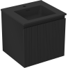 Mexen Rivel meuble de salle de bains 50 cm avec lavabo Otis, 1 tiroir, rainuré, noir mat - 91A20-05047-1-BF71-W18M71