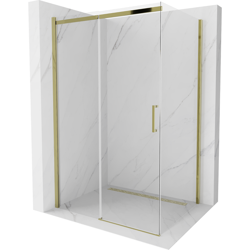 Cabine de douche coulissante Mexen Omega 120 x 90 cm, transparent, dorée - 825-120-090-50-00