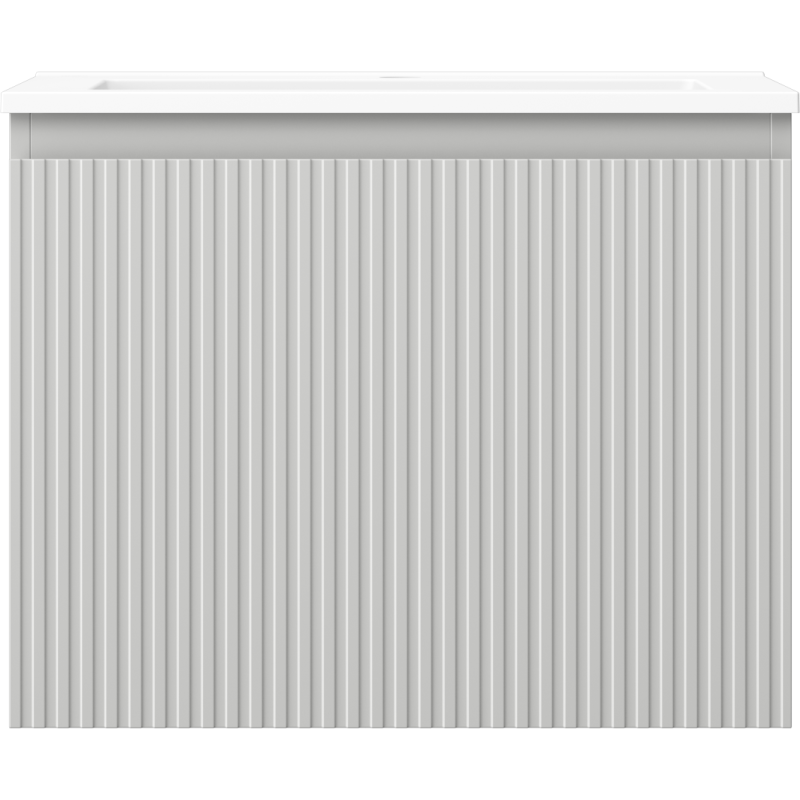 Mexen Rivel meuble de salle de bain 60 cm avec lavabo Otis, 1 tiroir, rainuré, gris mat/blanc mat - 91A20-06047-1-BF62-W18M01