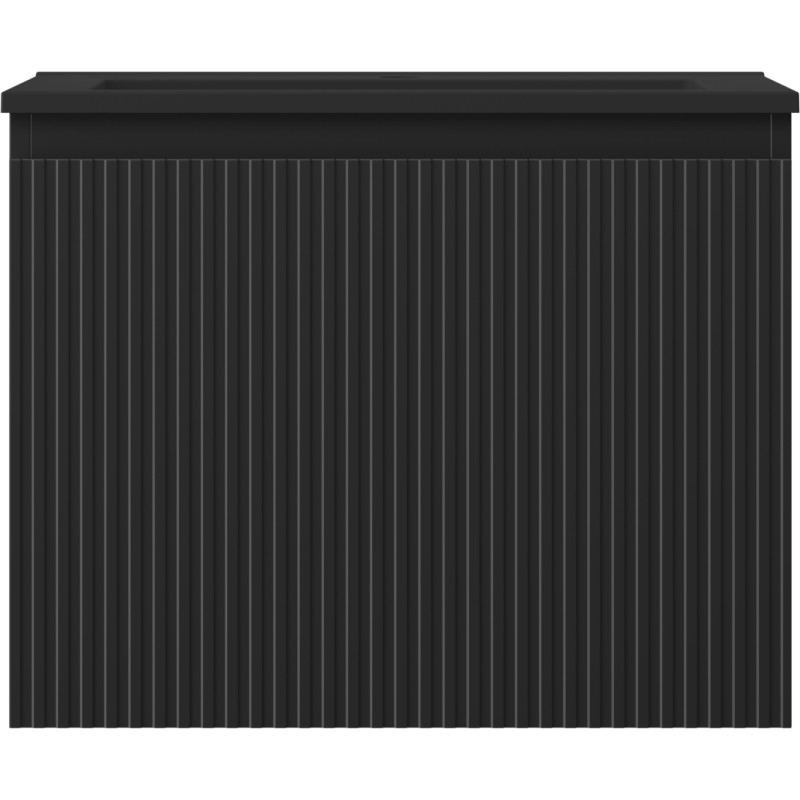 Mexen Rivel armoire de salle de bain 60 cm avec lavabo Otis, 1 tiroir, rainuré, noir mat - 91A20-06047-1-BF71-W18M71