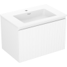Mexen Rivel armoire de salle de bains 70 cm avec lavabo Otis, 1 tiroir, cannelé, blanc mat - 91A20-07047-1-BF01-W18M01