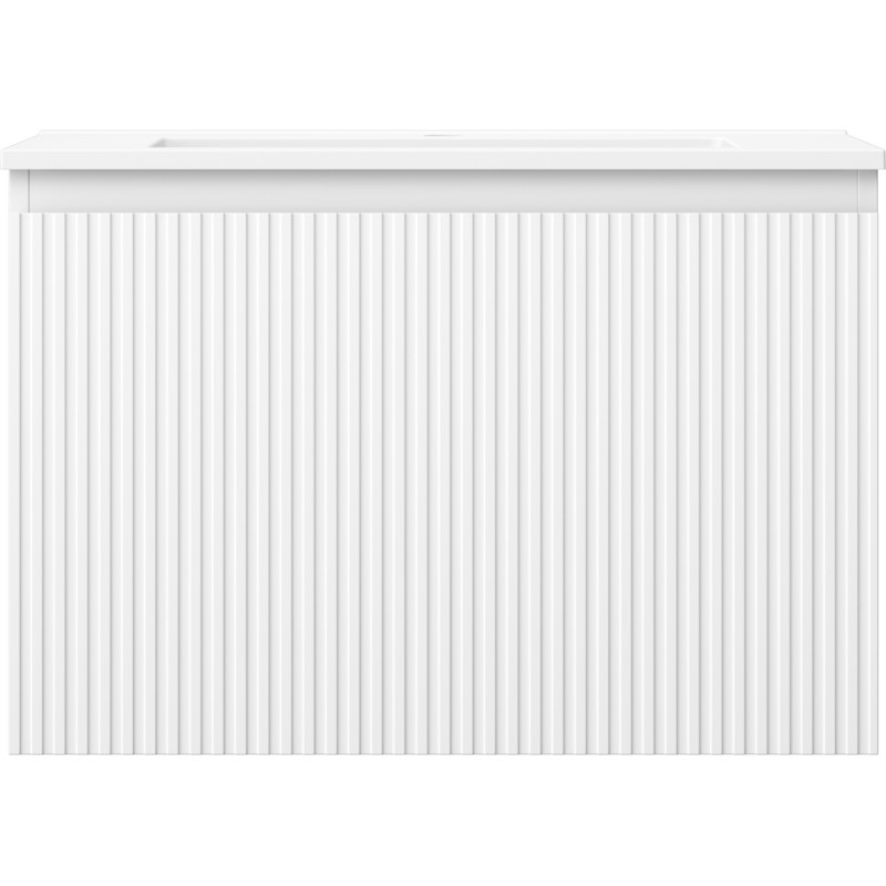 Mexen Rivel armoire de salle de bains 70 cm avec lavabo Otis, 1 tiroir, cannelé, blanc mat - 91A20-07047-1-BF01-W18M01