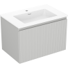 Mexen Rivel meuble de salle de bain 70 cm avec lavabo Otis, 1 tiroir, rainuré, gris mat/blanc mat - 91A20-07047-1-BF62-W18M01