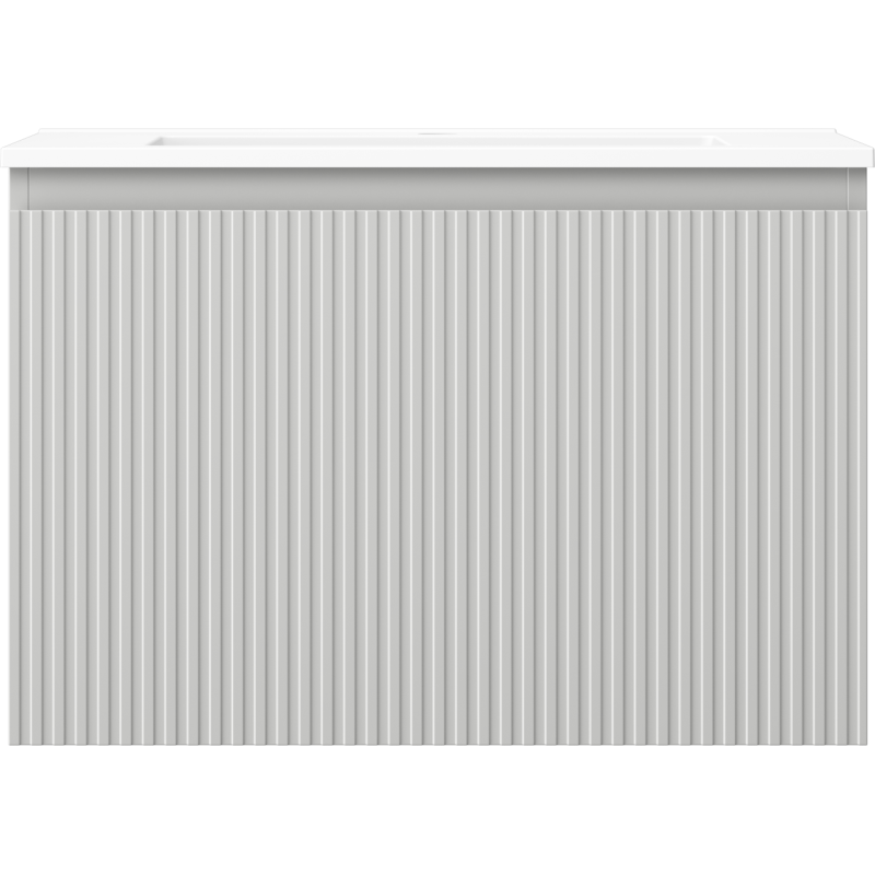 Mexen Rivel meuble de salle de bain 70 cm avec lavabo Otis, 1 tiroir, rainuré, gris mat/blanc mat - 91A20-07047-1-BF62-W18M01