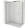 Mexen Omega cabine de douche coulissante 140 x 80 cm, transparente, dorée - 825-140-080-50-00
