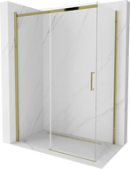 Mexen Omega cabine de douche coulissante 140 x 80 cm, transparent, dorée - 825-140-080-50-00